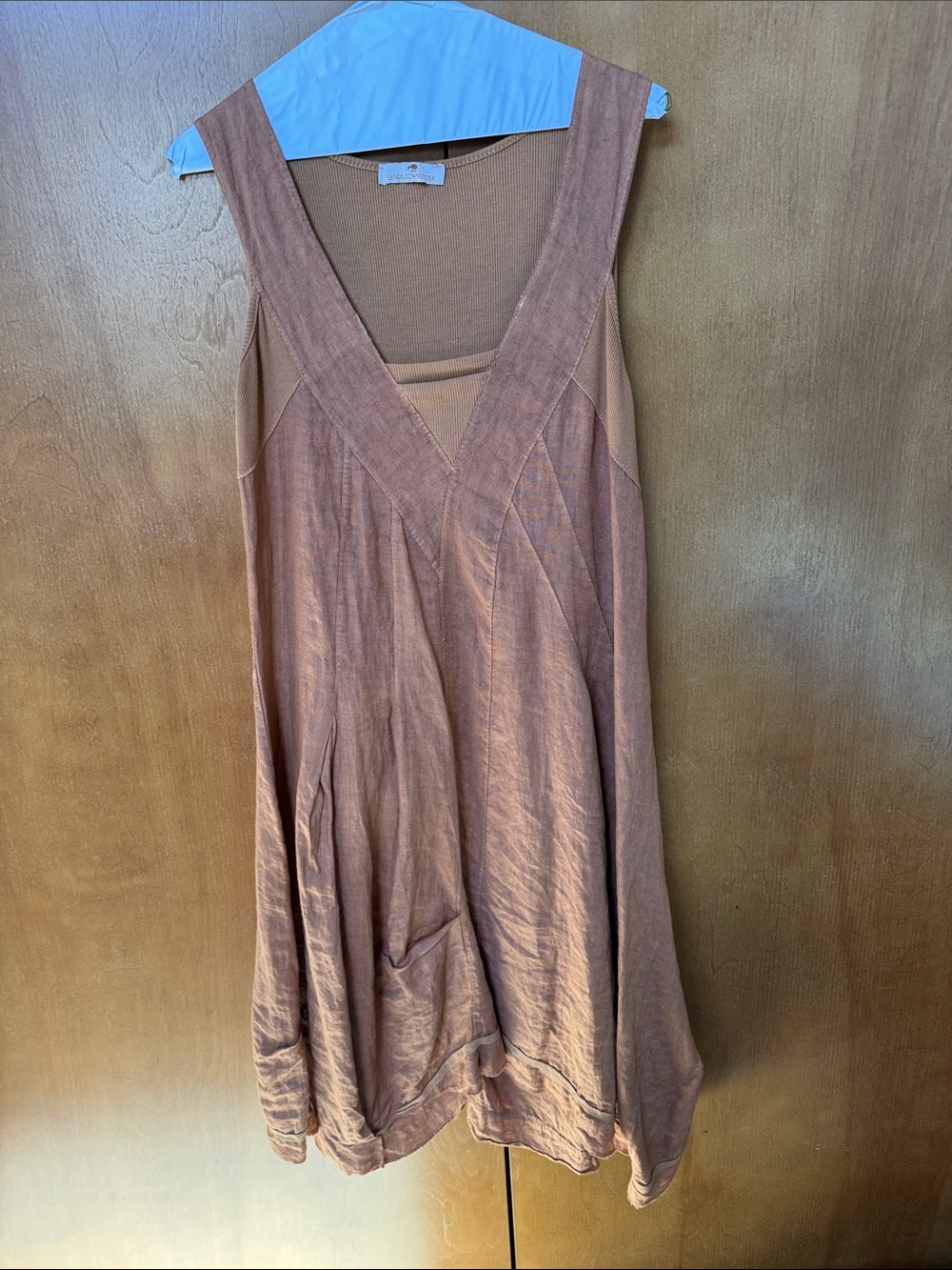 Sleeveless V-Neck Women's Dress in Dusty rust